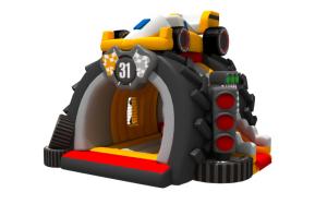 Quality Racing Theme Tarpaulin Inflatable Combos Free Printing Black Tires wholesale