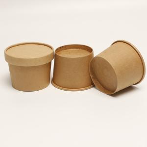 Quality Heat Resistant Soup Paper Cup With Lid Disposable Kraft Take Away Bowl wholesale