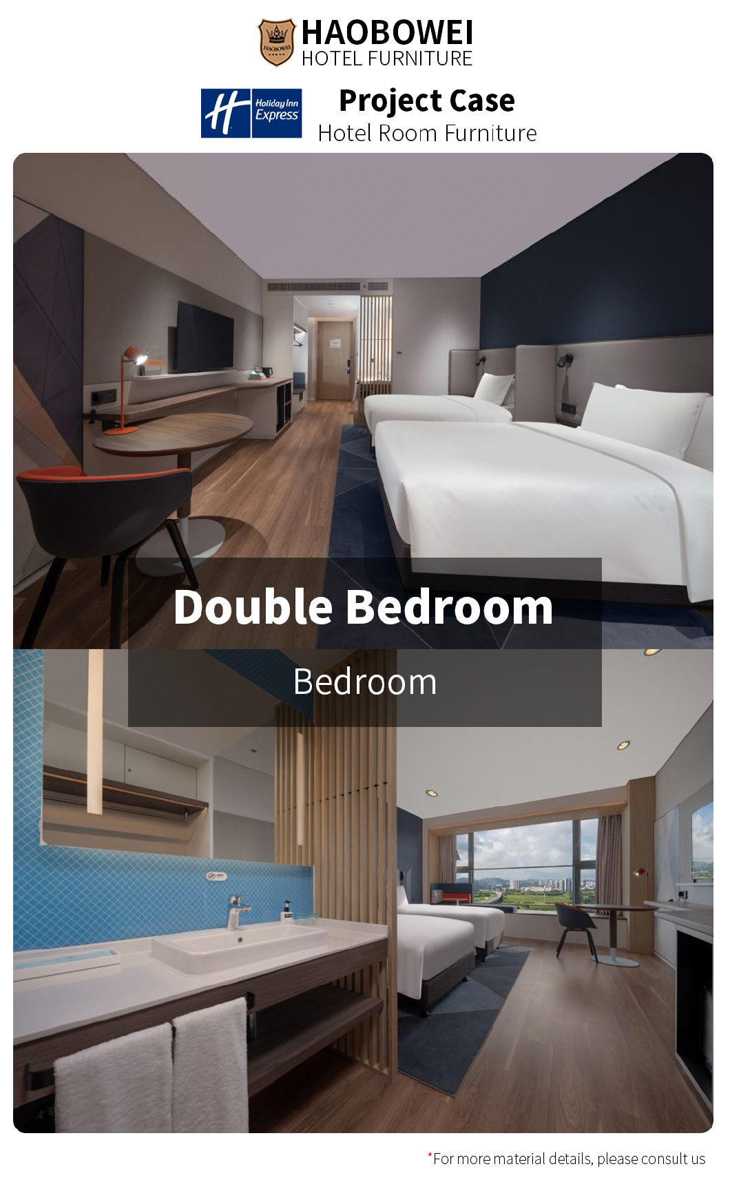 4 Star Furniture Foshan Modern Luxury Style Standard King Size Bedroom Hotel