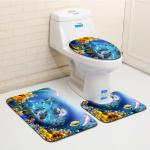 Dolphin Beach Toilet Seat Cushion Anti Skip Toilet Tank Cover Set