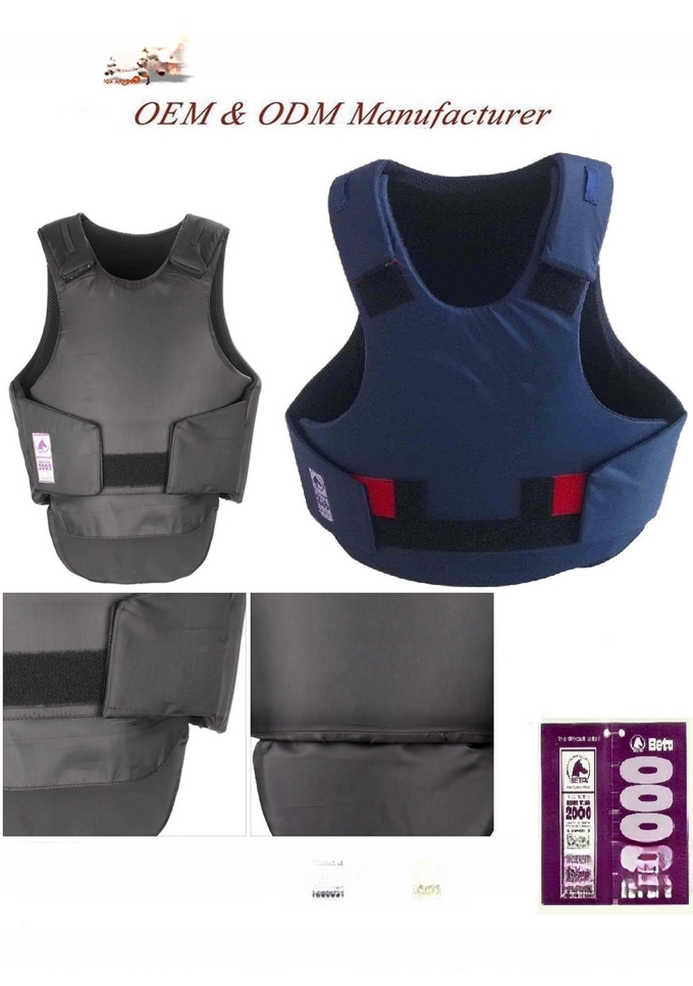 CE Certification Black Horse-Riders Body Vest for Lightweight Care and Protection