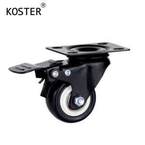 Quality Smooth Rolling Industry Wheel Barrow Black Polyurethane Caster Wheel for Heavy Duty wholesale