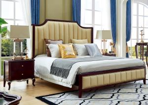 Quality King Size Simple Design Leather Headboard Wooden Divan Bed wholesale