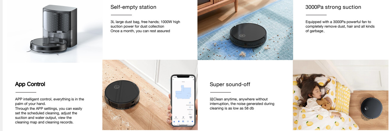 Smart AI Navigation Robot Vacuum And Mop 30W Carpet Vacuum Cleaner
