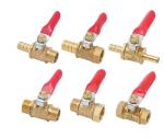6mm Pneumatic Connector Handle Hose Barb Inline Brass Water Oil Air Gas Fuel