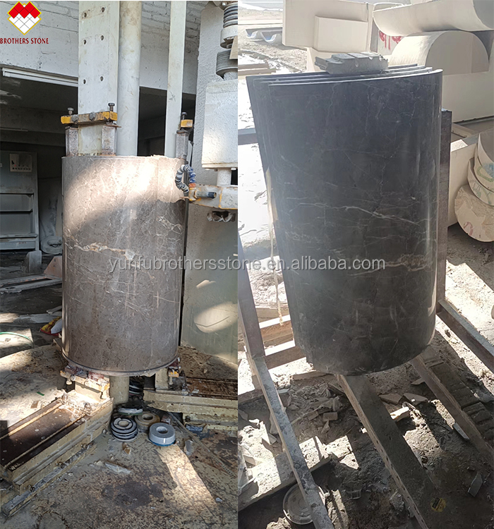 Modern Wood Grain Corinthian Marble Column Cladding for Customized Villa Enhancements