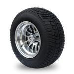 10'' Golf Cart Rim And 205/50-10 DOT Street Tire Assembly - Machined/Glossy
