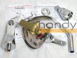 Single Handle Brass Wall Mount Bathroom Sink Faucet / Three Holes Bathtub Mixer