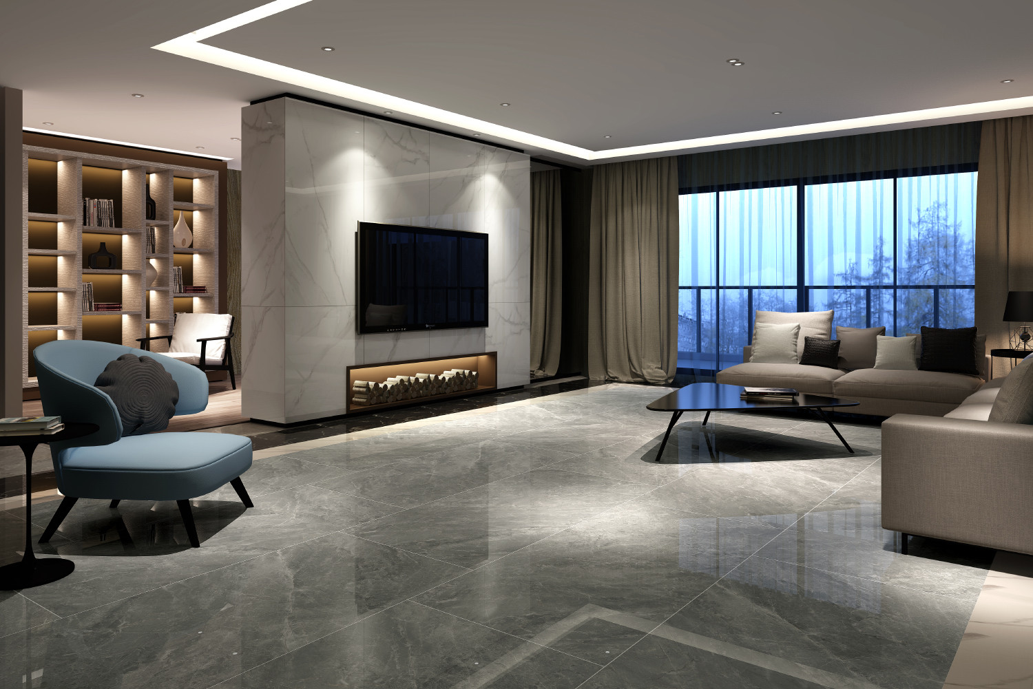 Anion Grey Wood Effect 750x1500 Ceramic Floor Tiles