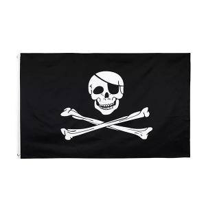 Quality OEM Custom Polyester Flag 3x5Ft Skull Crossbones Pirate Flag wholesale