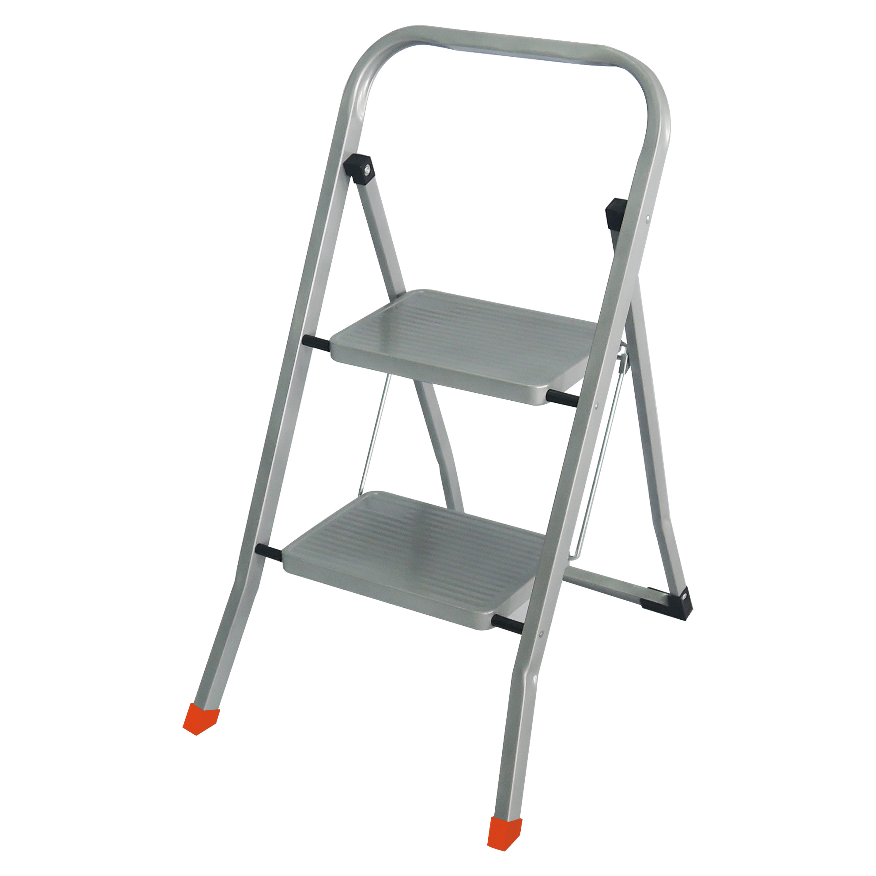 Non Slip Metal Folding Step Stool Skip Resistant Metal 2 Step Stool