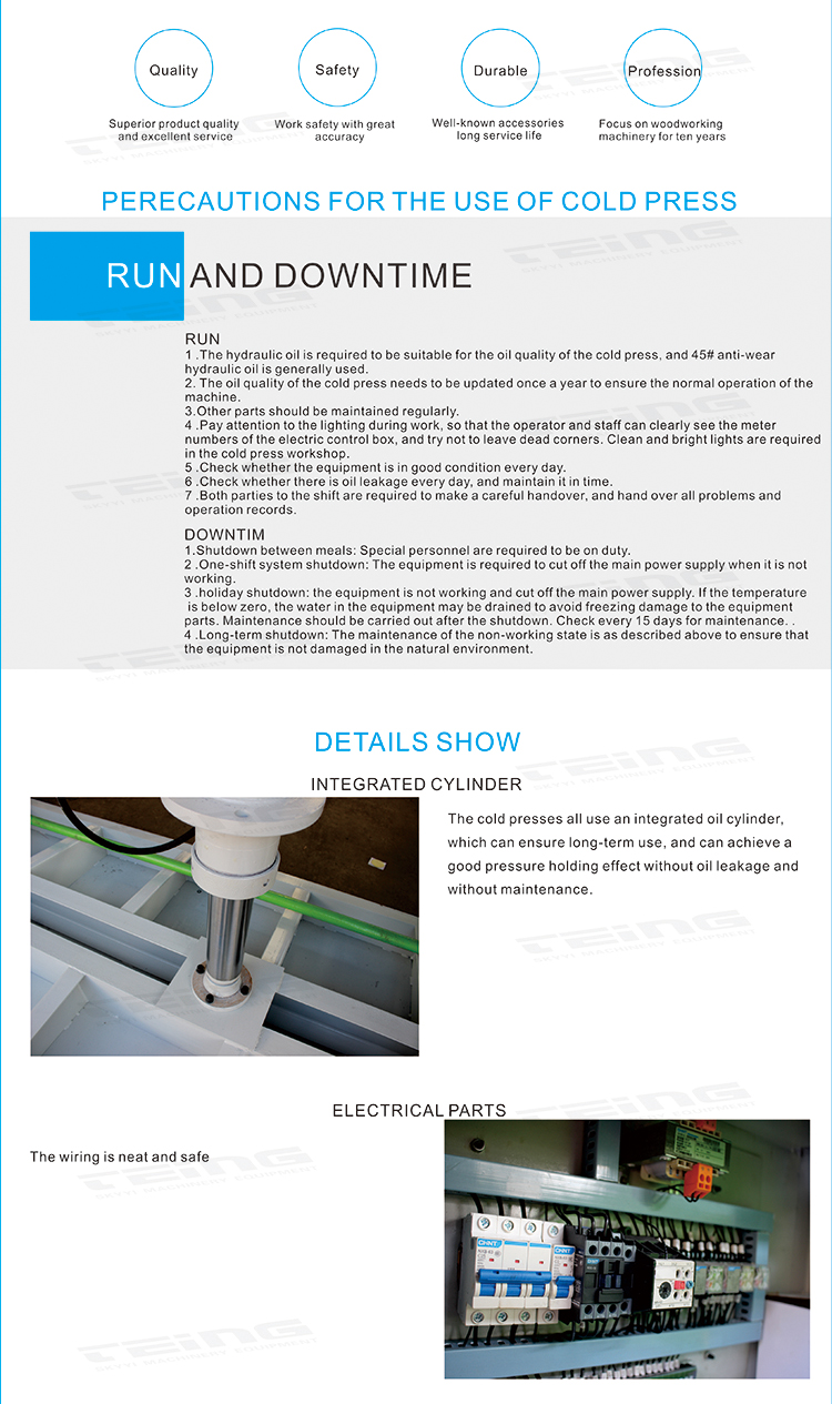 Customizable Voltage Automatic Hydraulic Veneer Laminate Wood Door Cold Press Machine