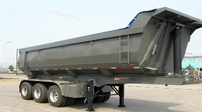 50 Ton Dump Truck Trailer 2 Axle , Dump Tractor Trailer With Dual Line Brake System