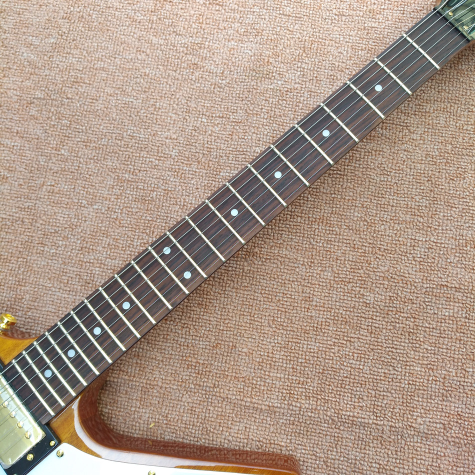 RD type Electric Guitar in Natural wood color, Custom Shop RD guitar with Chrome hardware, Dots inlays, Free shipping