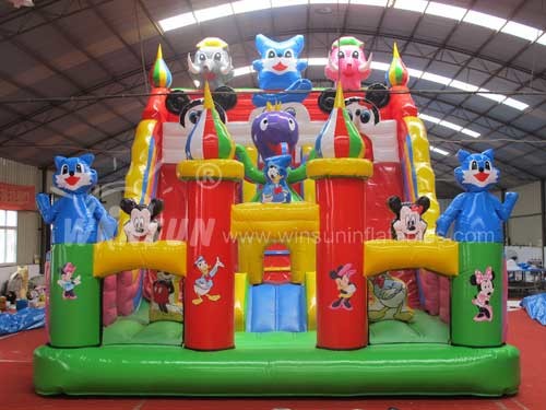Animal Large Inflatable Slide For Adults / Children 0.9mm PVC Material Made