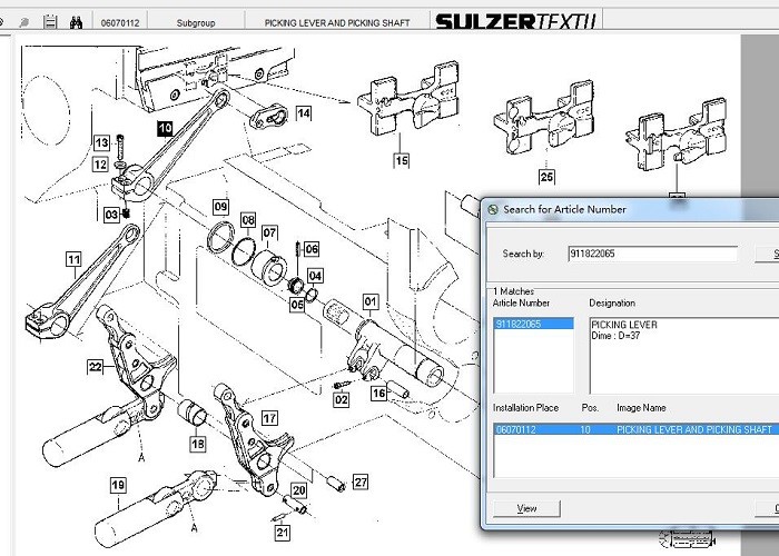 Picking Lever 911-822-024 Sulzer Loom Spare Parts Long Life Running