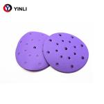 8 Holes Round Purple 125mm Sanding Discs 240 Grit For Car Body And Putty