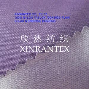 Quality F2116 full dull 100%nylon taslon clear menbrane lamilation 70DX160D wholesale