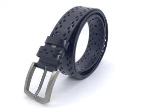 Quality Men Hollow Leather Casual Waist Belt With Pin Buckle wholesale