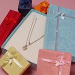 Handmade Assorted Jewelry Boxes White Velvet Cushion With Satin Rose Bow