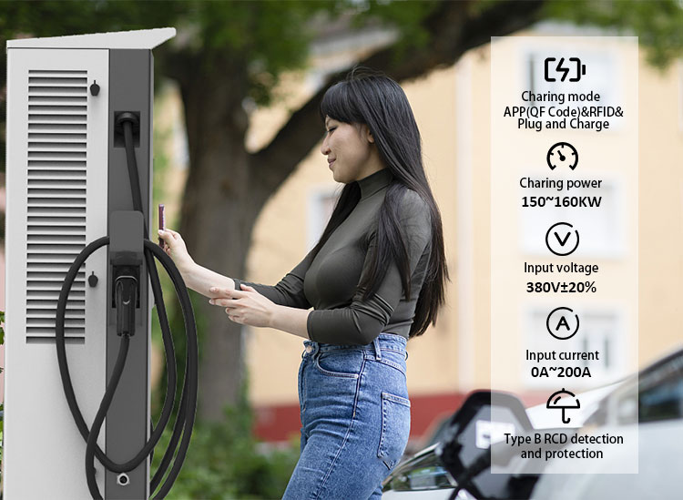 150-160kw Level 3 EV Charging Pile Plug And Charge With Plug Temperature Detection