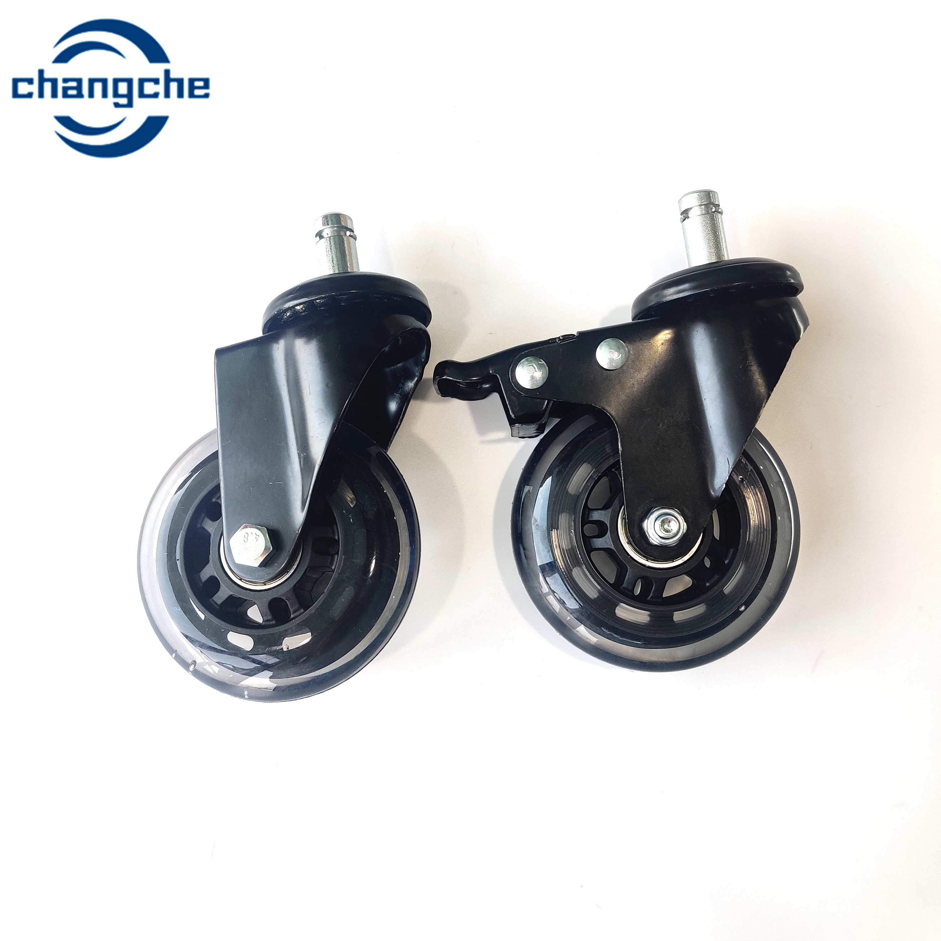 Black Mount Finish Roller Wheel Casters For Commercial Applications