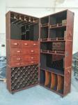 Foldable Red Wine Storage Cabinet Reddish Brown Luxury Top Grain Leather