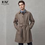 Thick British Style Tweed Vintage Brown End Wool Mid-Length Coat OEM Custom Men