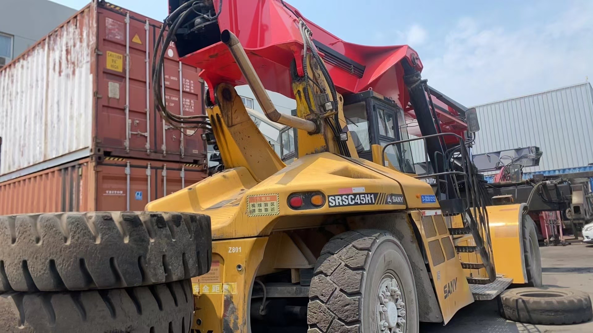 2016 Model Used Container Reach Stacker Forklift SANY SRSC45H1 With CUMMINS Engine