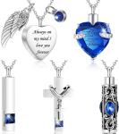Urn Necklace For Ashes Keepsake Cremation Heart Cross Cubic Jewelry For Ashes