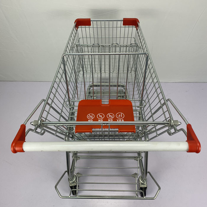 125L German Supermarket Grocery Steel Shopping Cart With Metal Beer Rack