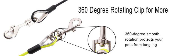 Safe And Secure Pet Tie Out Cable Coated Steel Dogs Camping Cable