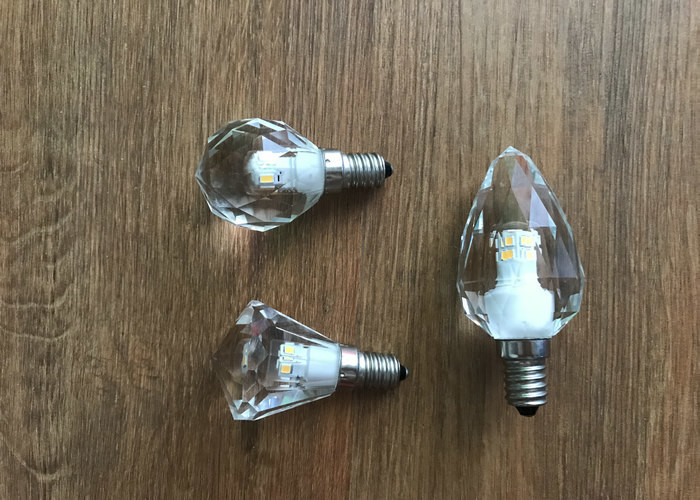 Clear Crystal Led Candle Light Bulbs Lm80 Dimmable Type 90lm / W 4000k