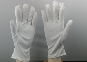 Quality Anti Dust Jewelry Handling Gloves , Microfiber Jewelry Gloves Silk Screen Printed wholesale