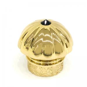 Quality Custom Luxury Gold Color Zamak Metal Perfume Bottle Caps With Stone wholesale
