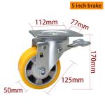 5 Inch Swivel Caster Wheels Heavy Duty Castors 125mm 775-86A