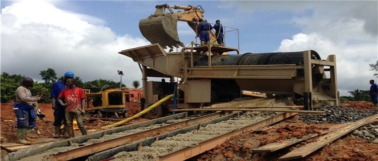 Mining 120kw 200T/Hour Gold Trommel Wash Plant Rotary Scrubber