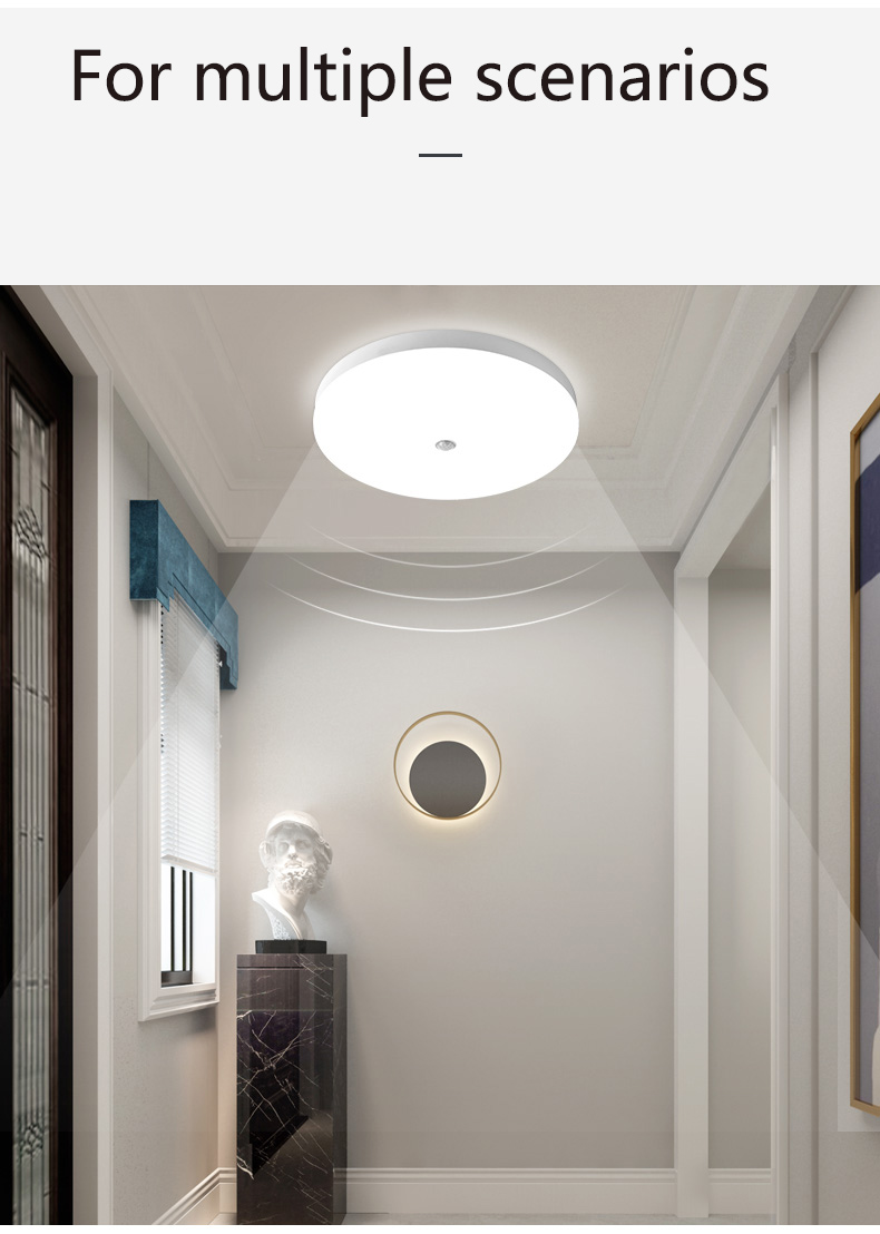 Motion-Activated Round Shade LED PIR Motion Sensor Ceiling Light For Hotels