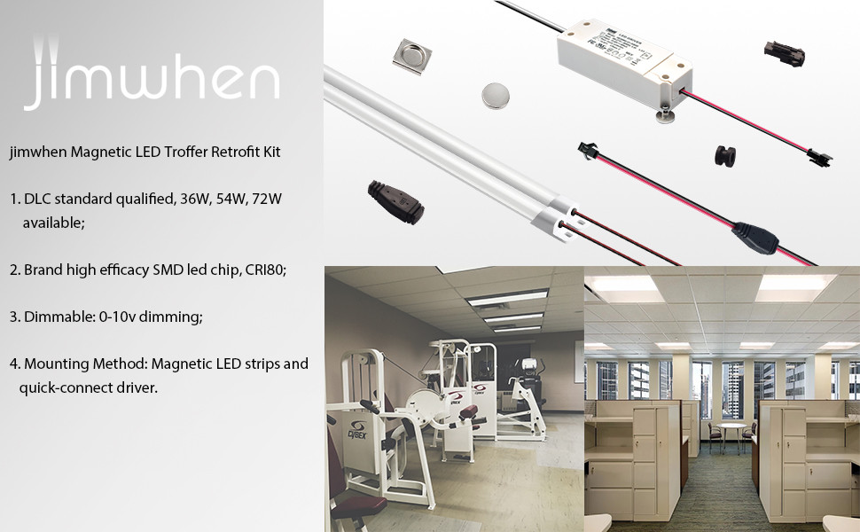 4ft Magnetic Linear Led Retrofit Kit 3000K 4000K 5000K Quick Installation