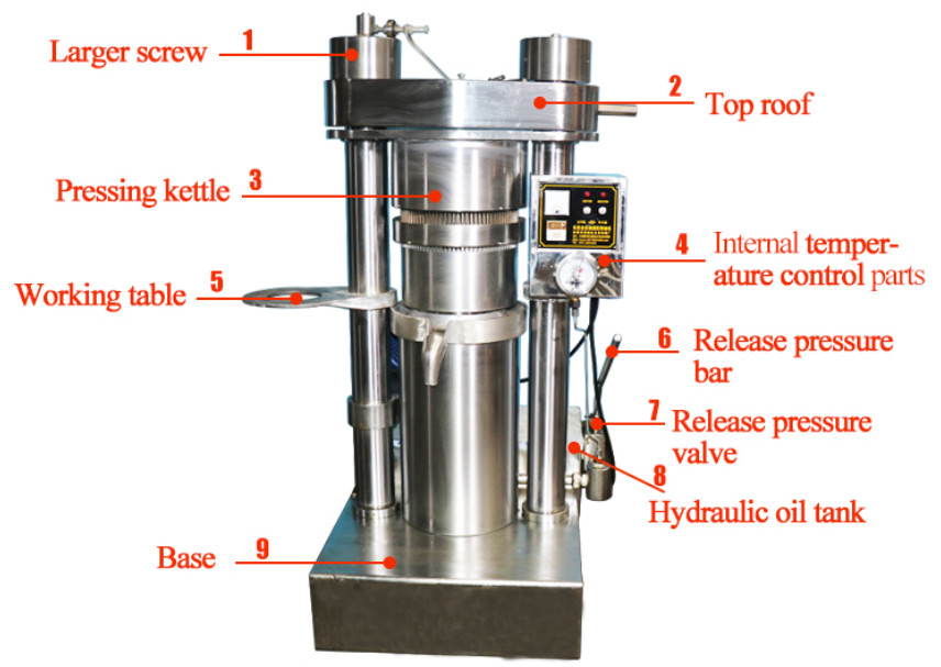 Sesame Hydraulic Oil Press Machine Alloy Material With High Pressure