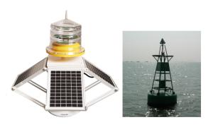 Quality Surge Protection 8W 4pcs Solar Powered Navigation Lights Green Flash wholesale