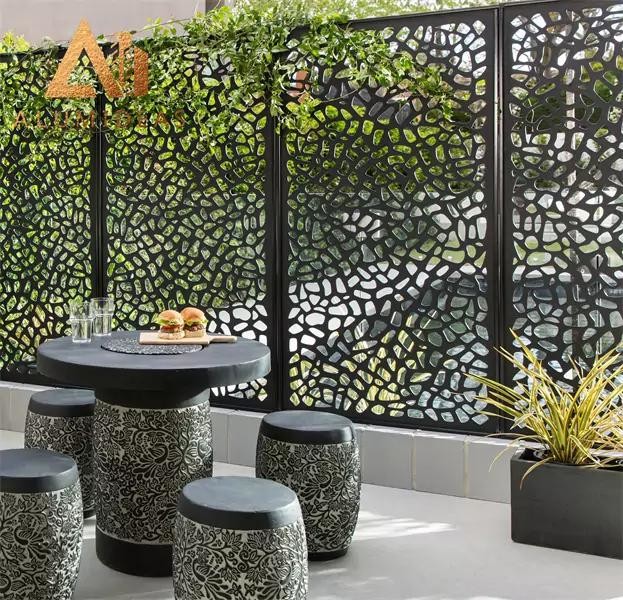 Aluminum decorative outdoor privacy panels