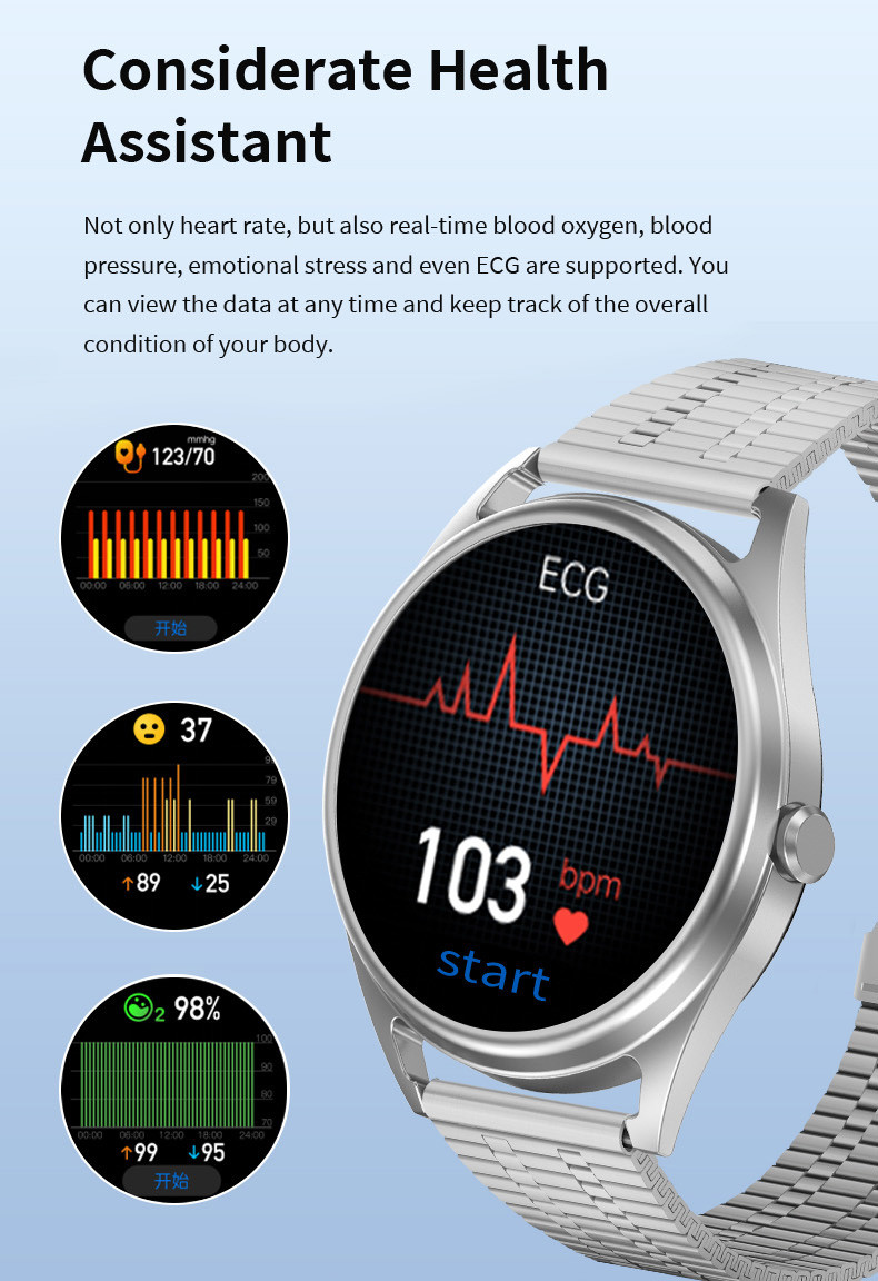 UI Interface 1.3inch Full Touch 4G Android Smartwatch ECG Blood Pressure