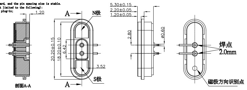 5A Magnetic 2 Pin Connector 2.8mm Pitch PCB Magnetic Connector 600G