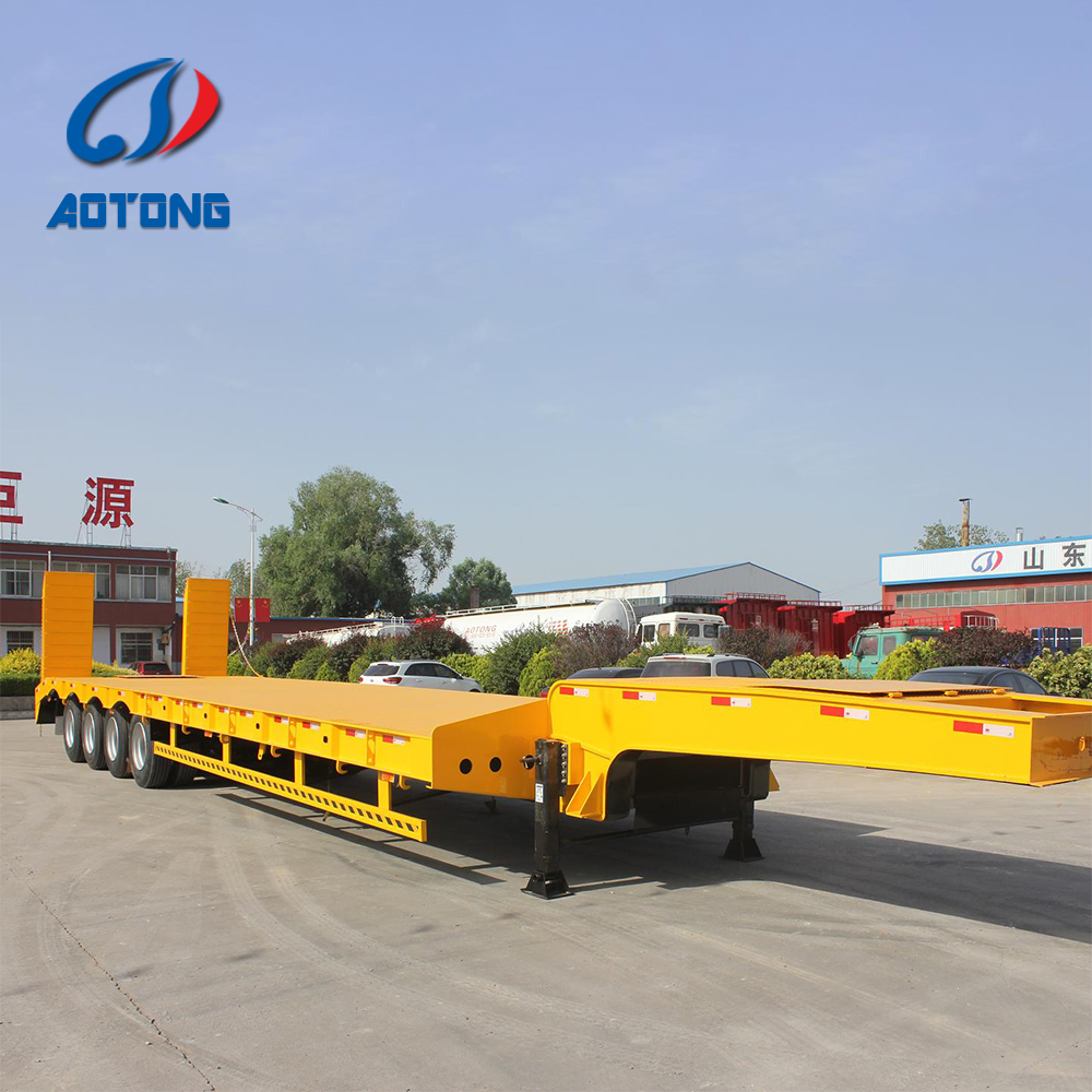 Heavy Load Gooseneck Lowboy Semi Trailer for Excavator Transport 3 Axles 4 Axles 12m 15m