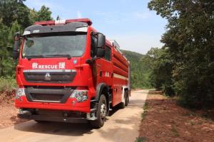 Quality PM180/SG180 HOWO Fire Engine Water Tank Wheeled Fire Truck 10180×2550×3740MM wholesale
