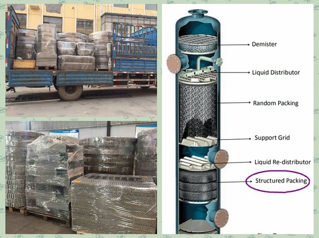 4Y SUS304 Corrugated Metal Plate Wire Mesh Structured Packing High Void Fraction