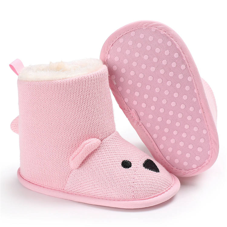 Amazon hot Cotton fabric Knitting 0-2 years prewalker baby boots bootie