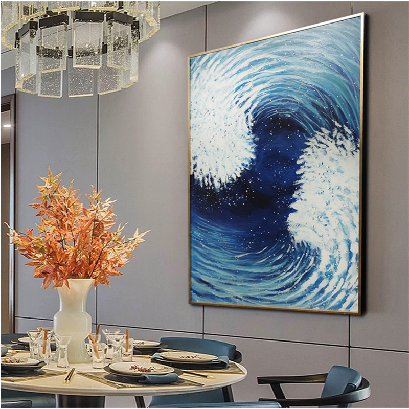 Custom Handmade 6 Color Print Method Gold Foil Landscape Wall Art Painting 3D Textured Artwork for Customized Home Decor