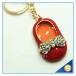 3D Cute Little Shoe Shape Rhinestone Zince Alloy Meta Keychain Rhinestone Bag